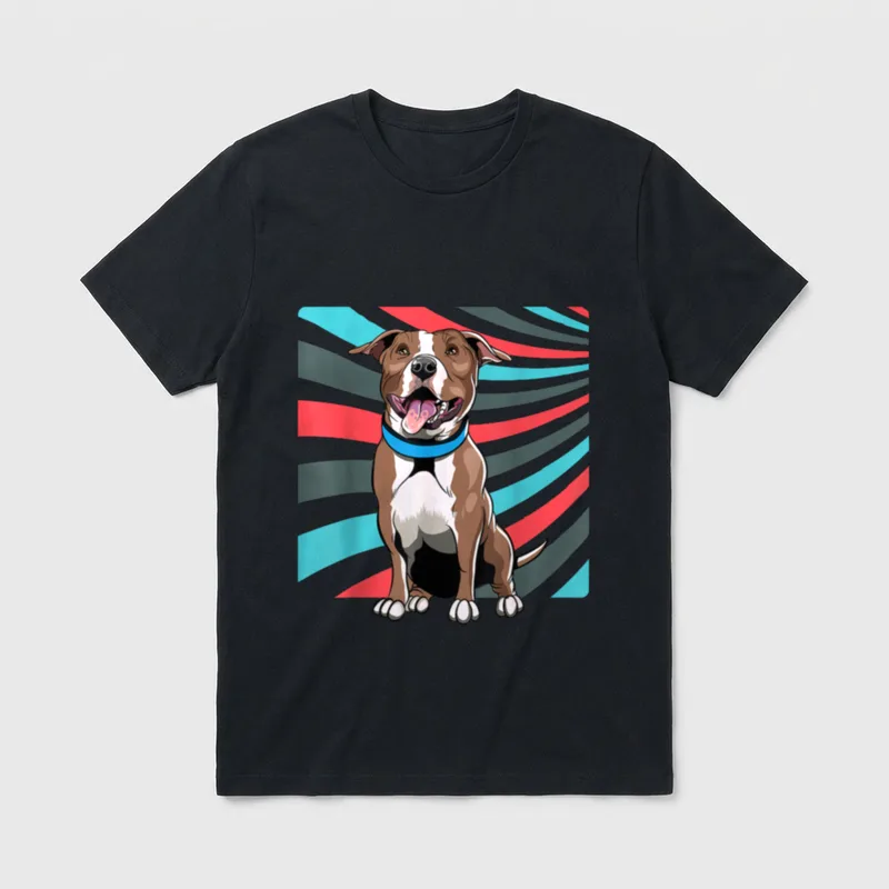 American Staffordshire Terrier Retro Style T-Shirt – Klassisches T-Shirt in Schwarz