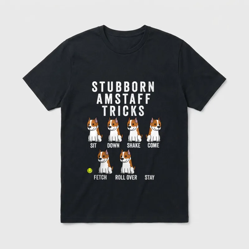 Stubborn American Staffordshire Terrier T-Shirt – Klassisches T-Shirt in Schwarz