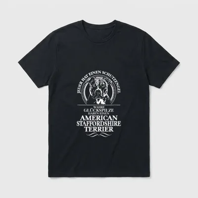 American Staffordshire Terrier Schutzengel Hund T-Shirt – Klassisches T-Shirt in Schwarz