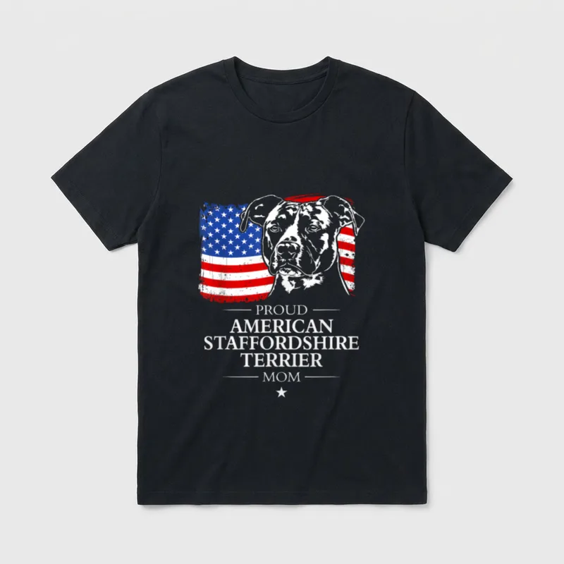 American Staffordshire Terrier Mom T-Shirt – Klassisches T-Shirt in Schwarz