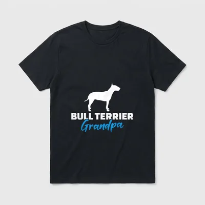 Bullterrier Opa T-Shirt – Klassisches T-Shirt in Schwarz