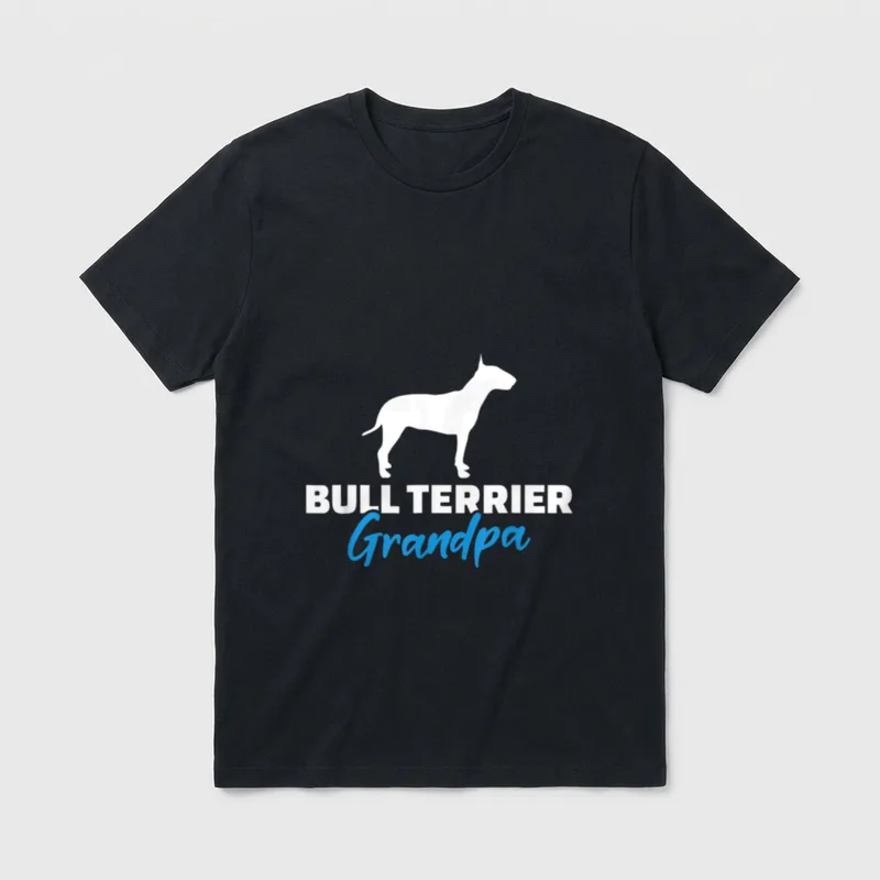 Bullterrier Opa T-Shirt – Klassisches T-Shirt in Schwarz