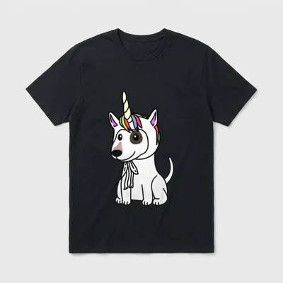 Einhorn Hut Bullterrier Lustiger T-Shirt – Klassisches T-Shirt in Schwarz