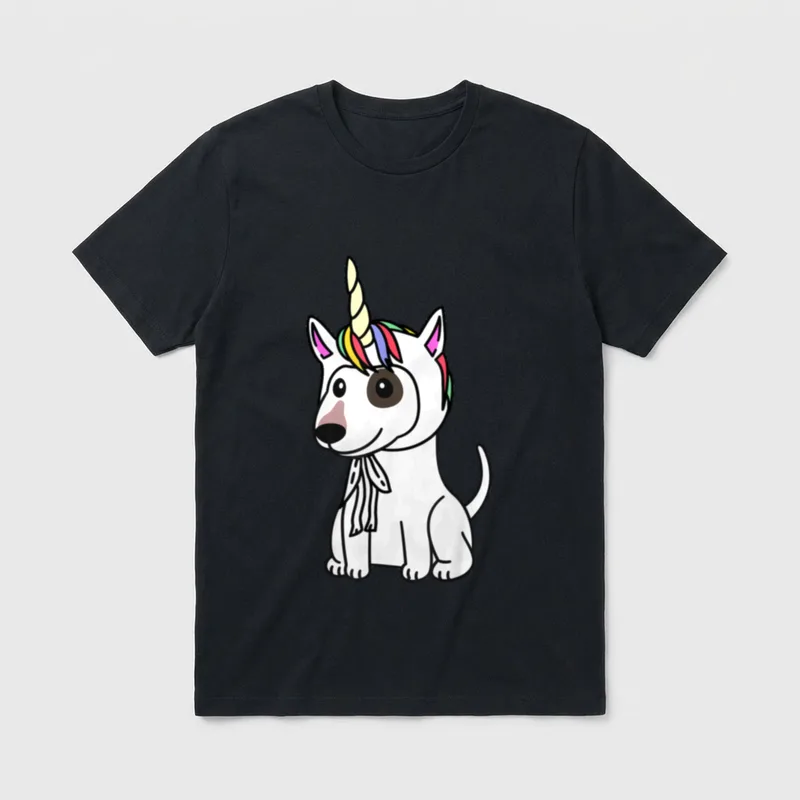 Einhorn Hut Bullterrier Lustiger T-Shirt – Klassisches T-Shirt in Schwarz