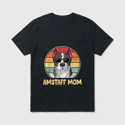 American Staffordshire Terrier Hundemama T-Shirt – Klassisches T-Shirt in Schwarz
