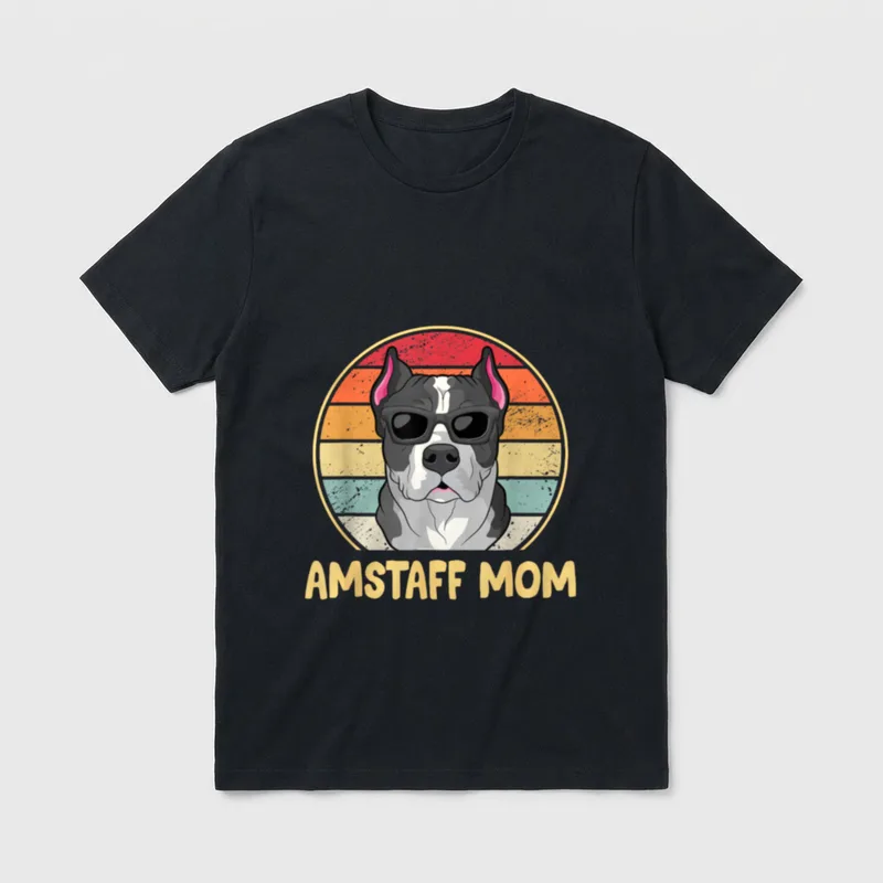 American Staffordshire Terrier Hundemama T-Shirt – Klassisches T-Shirt in Schwarz