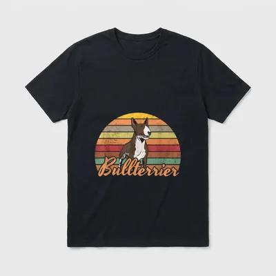 Bullterrier Retro Bull Terrier T-Shirt – Klassisches T-Shirt in Schwarz
