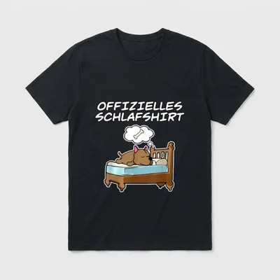 Offizielles Schlafshirt I Pyjama T-Shirt 0169 – Klassisches T-Shirt in Schwarz