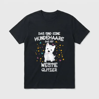 Westie Glitzer Hundehalter West T-Shirt – Klassisches T-Shirt in Schwarz