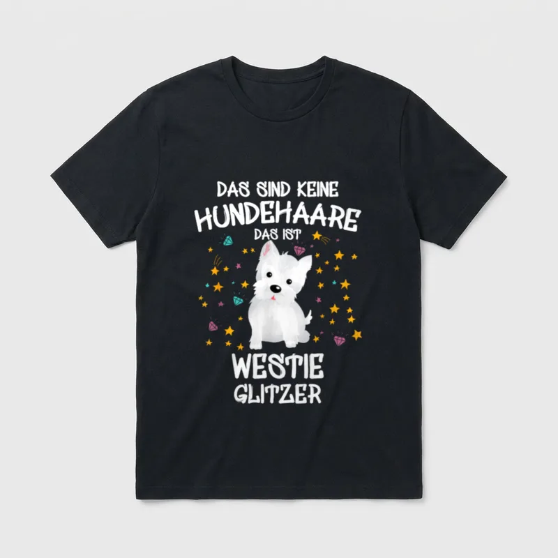 Westie Glitzer Hundehalter West T-Shirt – Klassisches T-Shirt in Schwarz