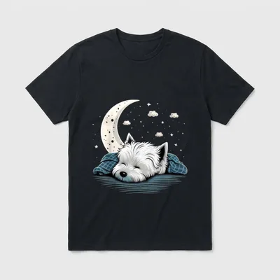 Napping Westie Pyjama West T-Shirt – Klassisches T-Shirt in Schwarz