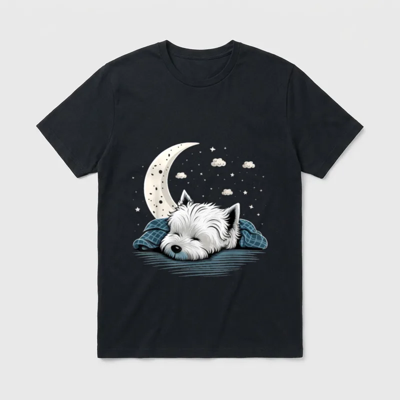 Napping Westie Pyjama West T-Shirt – Klassisches T-Shirt in Schwarz