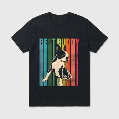 Vintage Boston Terrier Idee T-Shirt – Klassisches T-Shirt in Schwarz