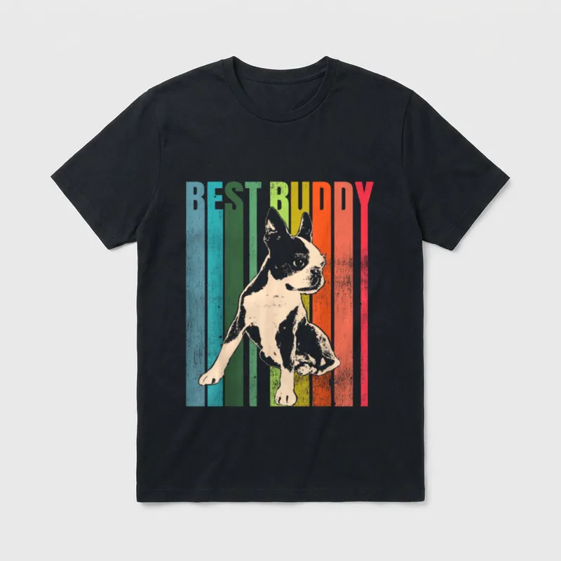 Vintage Boston Terrier Idee T-Shirt – Klassisches T-Shirt in Schwarz