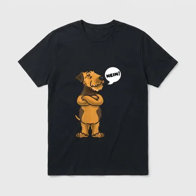 Sturer Airedale Terrier Hund T-Shirt – Klassisches T-Shirt in Schwarz