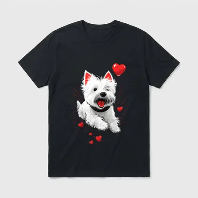 Westie Love Heart on T-Shirt – Klassisches T-Shirt in Schwarz