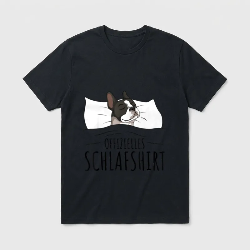 Offizielles Schlafshirt Boston Terrier T-Shirt – Klassisches T-Shirt in Schwarz