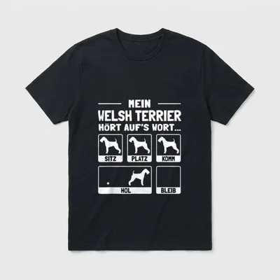 Welsh Terrier T-Shirt – Klassisches T-Shirt in Schwarz