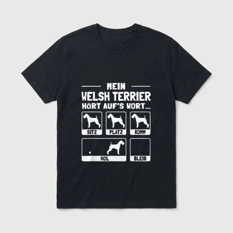 Welsh Terrier T-Shirt – Klassisches T-Shirt in Schwarz