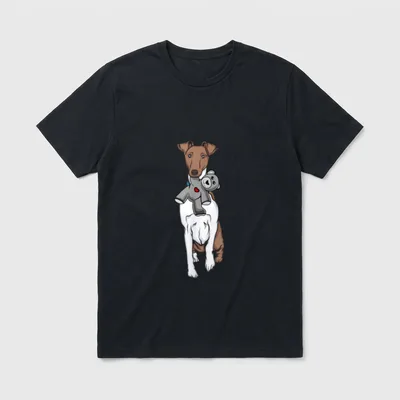 Foxterrier Glatthaar Kuscheltier Foxterrier T-Shirt – Klassisches T-Shirt in Schwarz