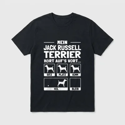 Jack Russel Terrier T-Shirt – Klassisches T-Shirt in Schwarz