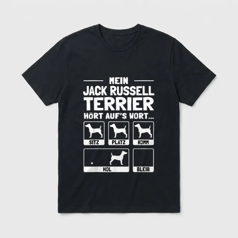 Jack Russel Terrier T-Shirt – Klassisches T-Shirt in Schwarz