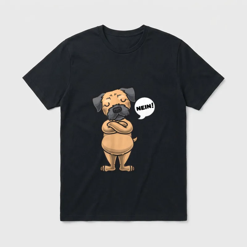Sturer Border Terrier Hund T-Shirt – Klassisches T-Shirt in Schwarz