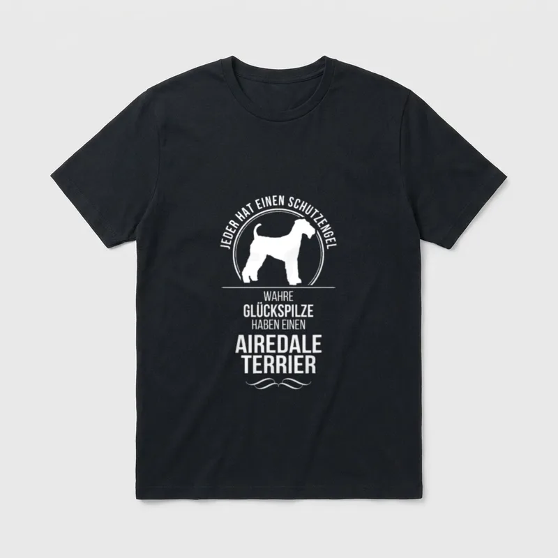 Airedale Terrier Schutzengel Hund T-Shirt – Klassisches T-Shirt in Schwarz