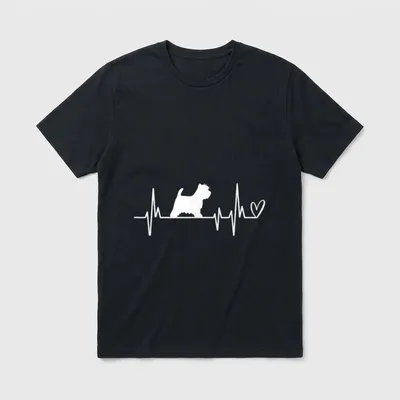 Hund Westie Herzschlag EKG T-Shirt – Klassisches T-Shirt in Schwarz