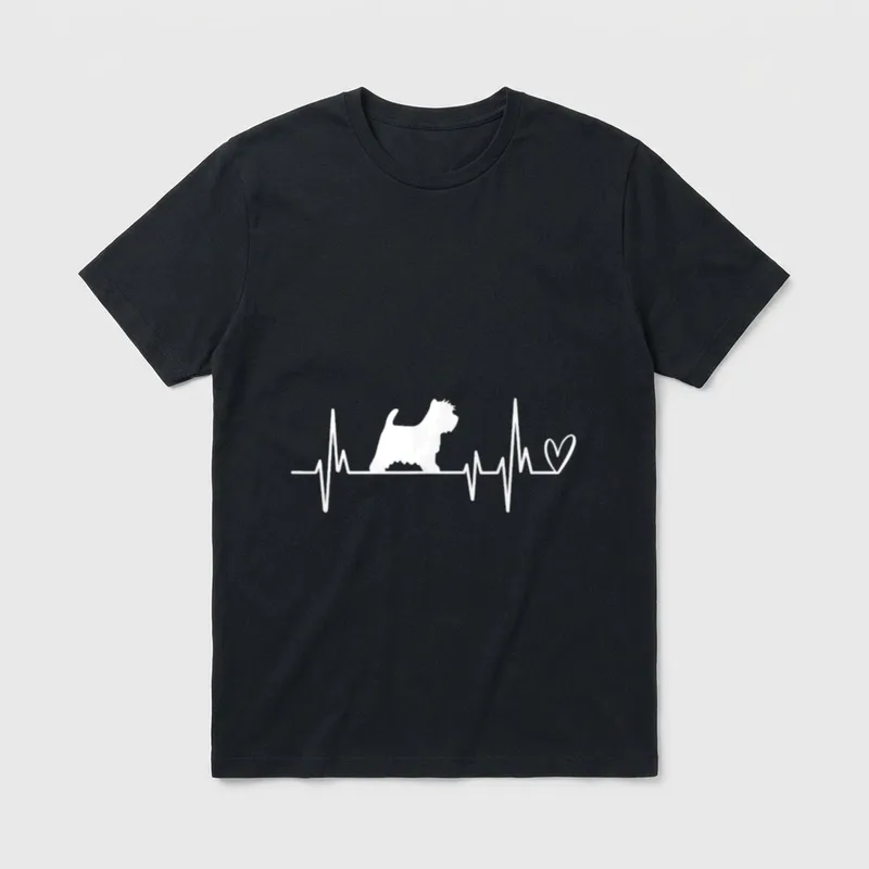 Hund Westie Herzschlag EKG T-Shirt – Klassisches T-Shirt in Schwarz