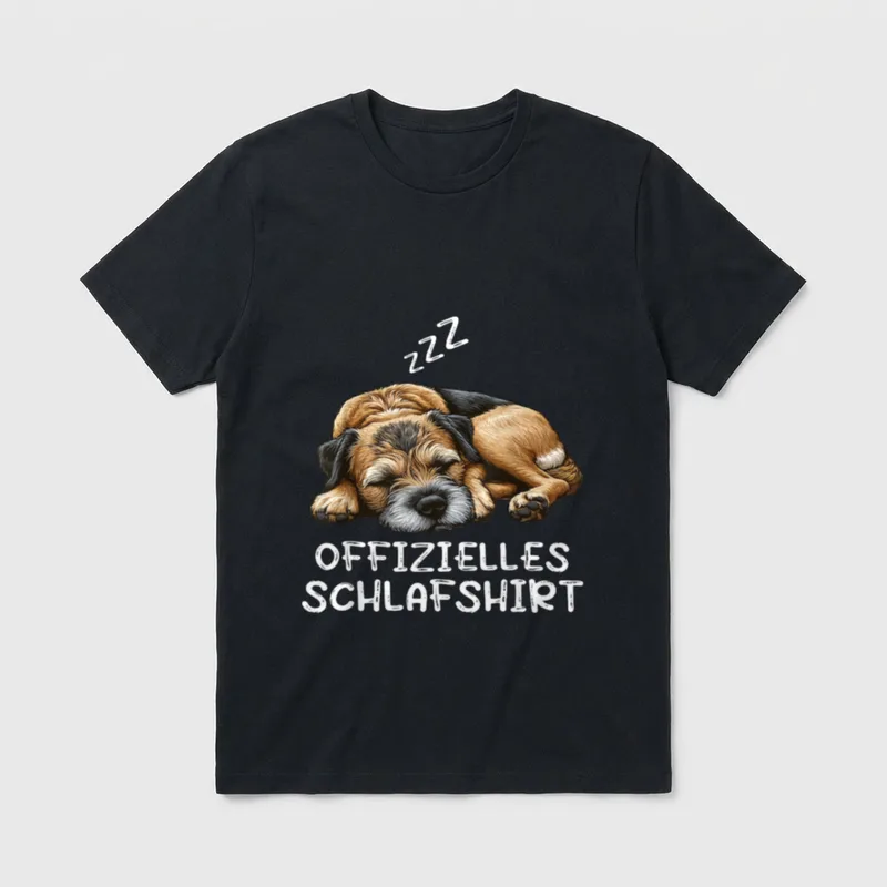 Offizielles Schlafshirt Border Terrier T-Shirt – Klassisches T-Shirt in Schwarz