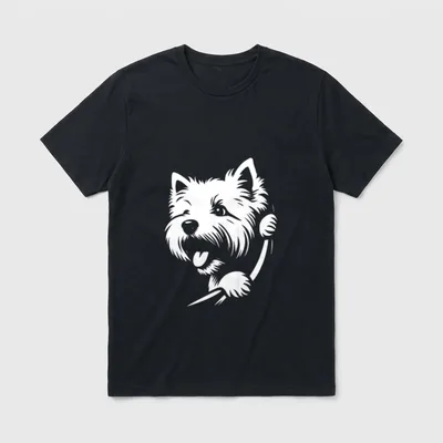 West Highland White Terrier spähender T-Shirt – Klassisches T-Shirt in Schwarz