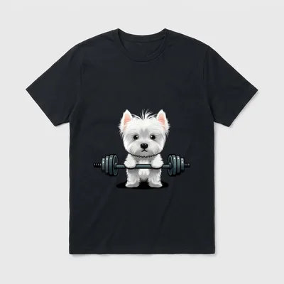 Westie Fitnessstudio für Gewichtheben T-Shirt – Klassisches T-Shirt in Schwarz
