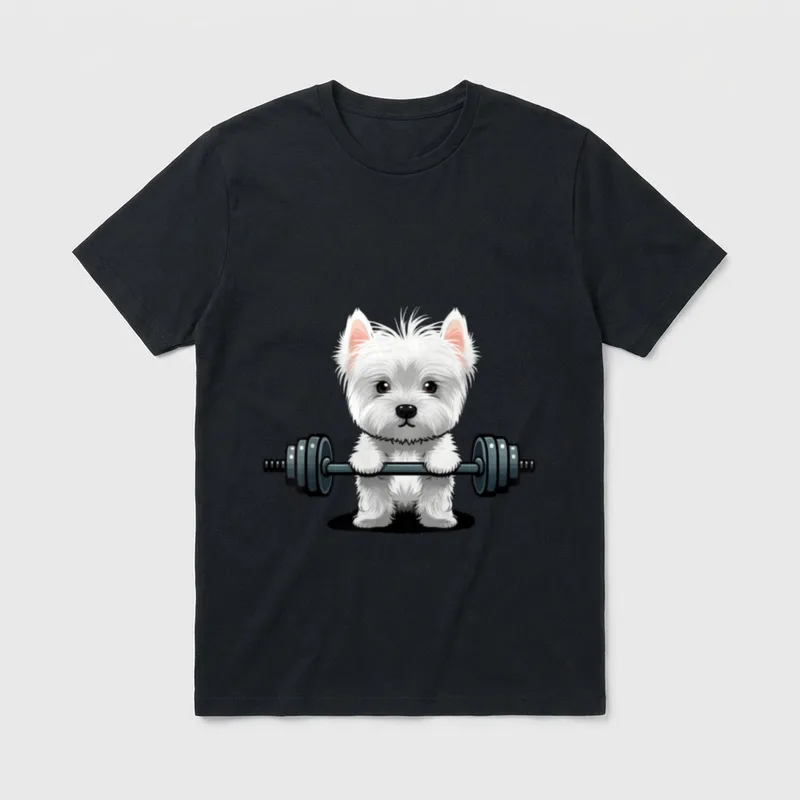 Westie Fitnessstudio für Gewichtheben T-Shirt – Klassisches T-Shirt in Schwarz