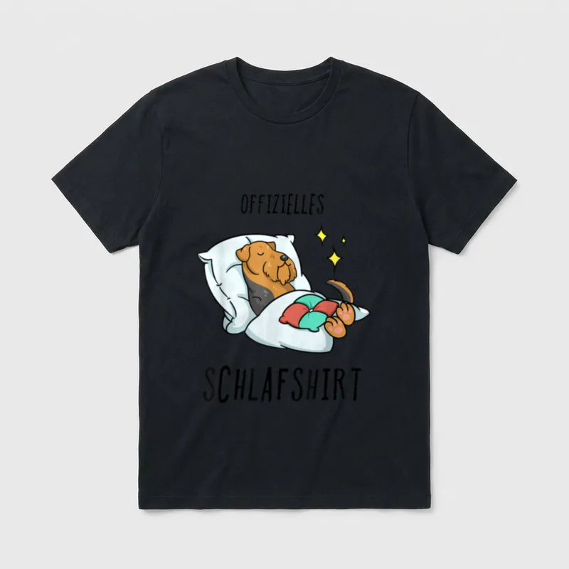 Airedale terrier Pyjama Schlafanzug T-Shirt – Klassisches T-Shirt in Schwarz