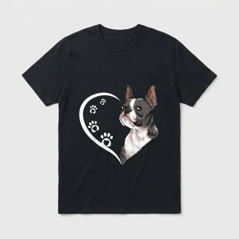 Boston Terrier für Frauen Mädchen T-Shirt – Klassisches T-Shirt in Schwarz