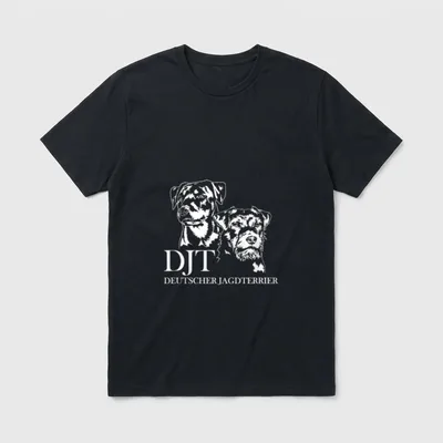 DJT Deutscher Jagdterrier Portrait T-Shirt – Klassisches T-Shirt in Schwarz