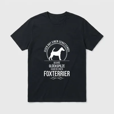 Foxterrier Schutzengel Glatthaar Hund T-Shirt – Klassisches T-Shirt in Schwarz