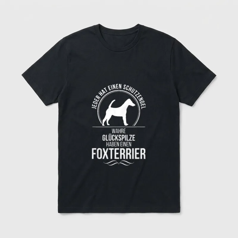 Foxterrier Schutzengel Glatthaar Hund T-Shirt – Klassisches T-Shirt in Schwarz