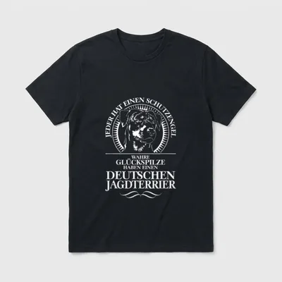 Deutscher Jagdterrier Schutzengel Hunde T-Shirt – Klassisches T-Shirt in Schwarz