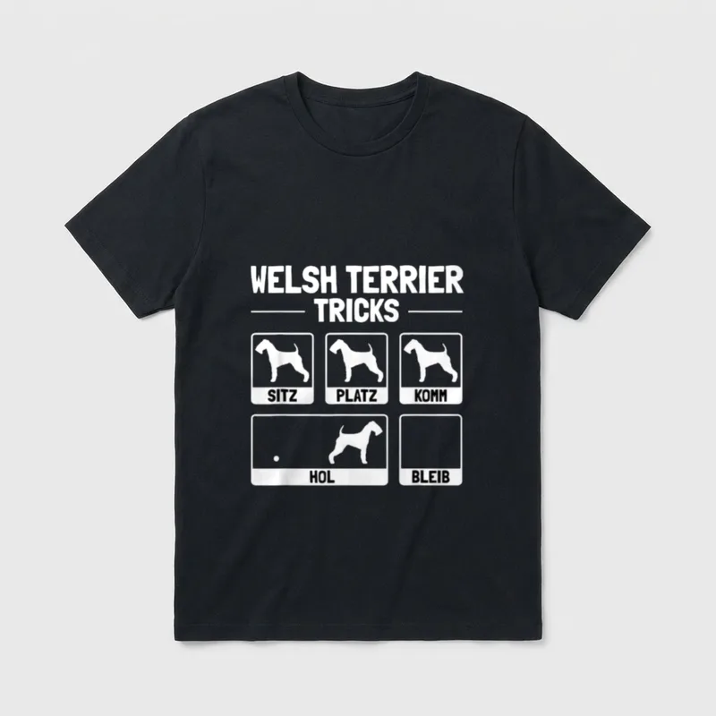 Lustiges Welsh Terrier Hund T-Shirt – Klassisches T-Shirt in Schwarz