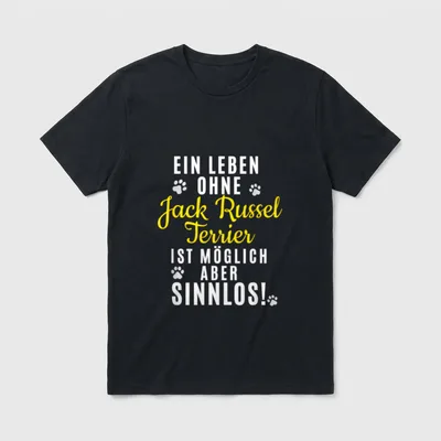 Jack Russel Terrier Hunde T-Shirt 0102 – Klassisches T-Shirt in Schwarz