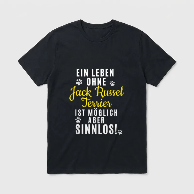 Jack Russel Terrier Hunde T-Shirt 0102 – Klassisches T-Shirt in Schwarz