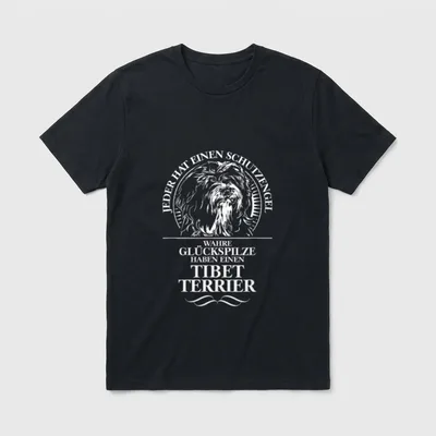 Tibet Terrier Schutzengel Hund T-Shirt – Klassisches T-Shirt in Schwarz