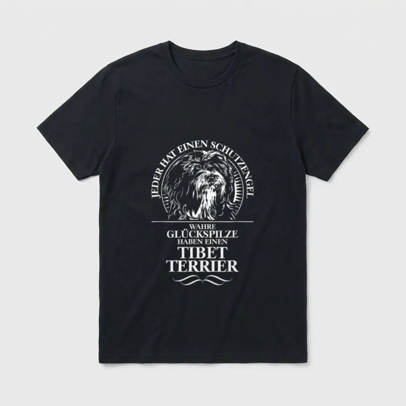 Tibet Terrier Schutzengel Hund T-Shirt – Klassisches T-Shirt in Schwarz
