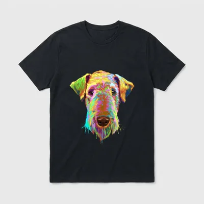 Splash Hund Airedale Terrier T-Shirt – Klassisches T-Shirt in Schwarz