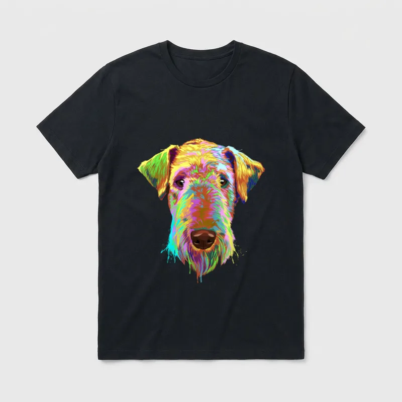 Splash Hund Airedale Terrier T-Shirt – Klassisches T-Shirt in Schwarz