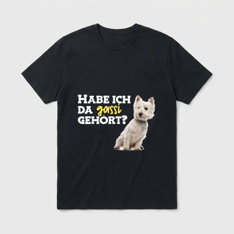 Westi Gassi Gehen West T-Shirt – Klassisches T-Shirt in Schwarz