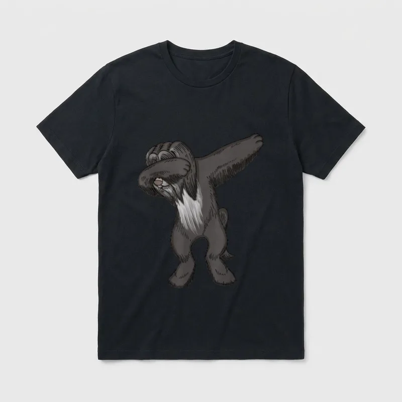 Dabbing Tibet Terrier Dab T-Shirt – Klassisches T-Shirt in Schwarz