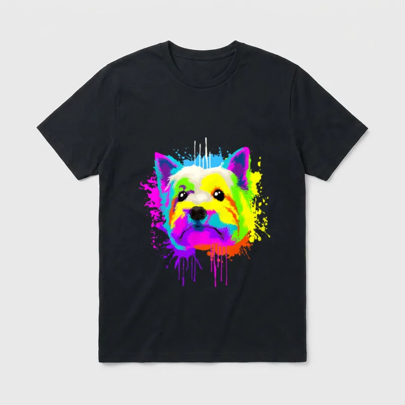 Splash Art West Highland T-Shirt – Klassisches T-Shirt in Schwarz